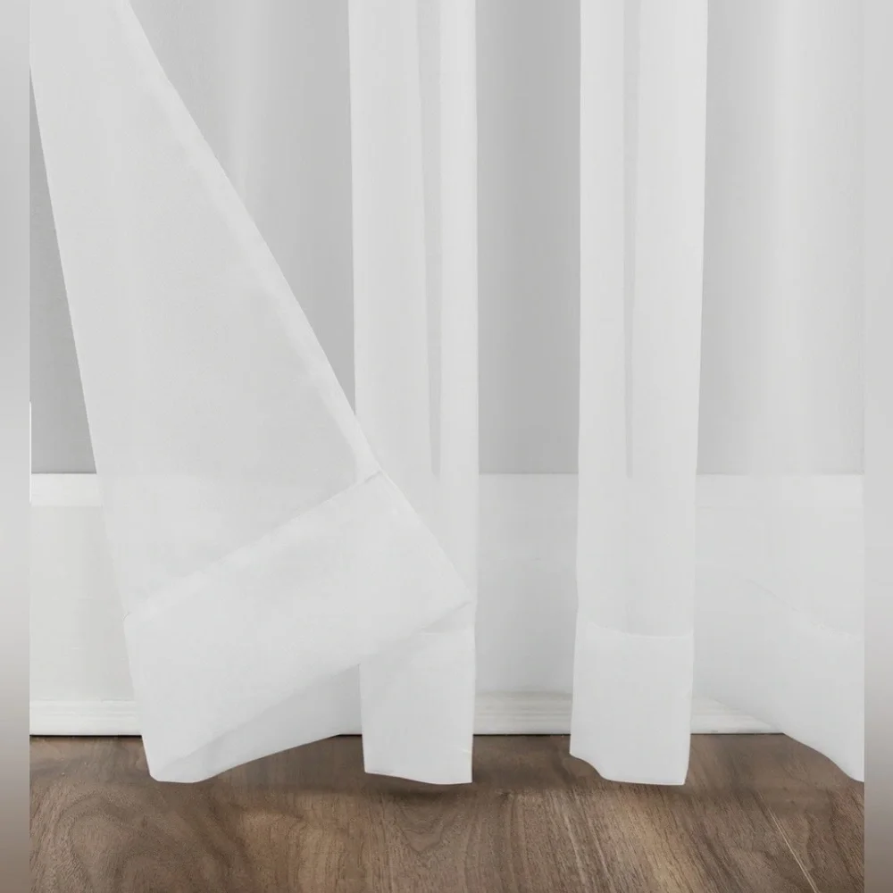 No. 918 Emily Voile Sheer Grommet panel. Set of 2. 59x108 white